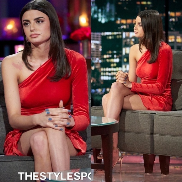 Monse Velvet One Shoulder Drawstring Asymmetric Dress Scarlet 4 NWT - Picture 16 of 16